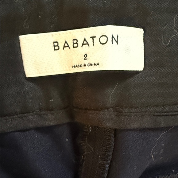 Babaton Midnight Blue Cropped Trousers 92% Cotton 8% Spandex - Picture 2 of 9